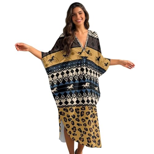 Pxjivorg Western Horse Plus Size Swim Cover-Up