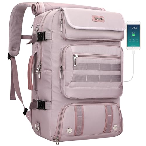 PIJUSHI Travel Backpack for Women Carry on Duffle Bag Backpack For Airplanes Luggage Rucksack with Shoe Compartment(PE048 Light Purple)