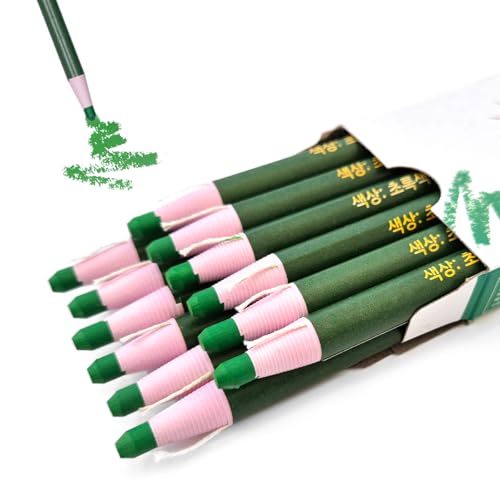 COELO Marcadores chineses destacáveis, verde, pacote com 12 (dúzia), lápis marcadores de cera de cor
