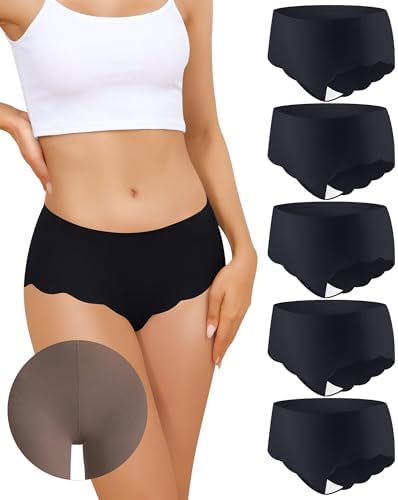 LEVAO Camel Proof Underwear for Women Seamless Underwear with Camel Concealer Toe No Show Yoga Bikini Workout Panties S-XXL