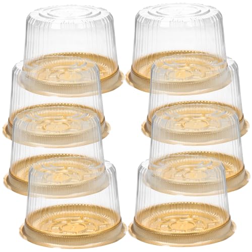 MUCKLILY 20Pcs Clear Plastic Cake Slice Boxes Stackable Cake Carrier for Home Parties and Bakeries Easy Assembly Transparent Design for Safe Dessert Transport