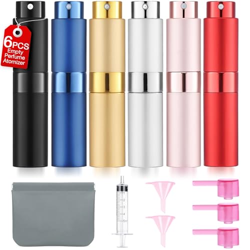 DPLASKA 6 Pack 8ML Empty Perfume Atomizer Cologne Travel Spray