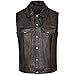 Produktbild Juicy Trendz Herren Motorrad Halsband Stil Lederweste Bikerweste Motorradweste Kutte Doppelt Vorderseite Taschen Motorcycle Waistcoat.
