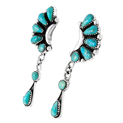 Turquoise Earrings 925 Sterling Silver & Genuine Gemstones (Select Color)3