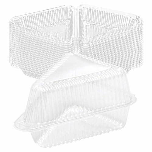 BE-TOOL 100 cajas de plástico para rebanadas de tartas de 5.1 pulgadas, caja individual transparente para sándwiches, queso, ensalada, pasteles, postres caseros