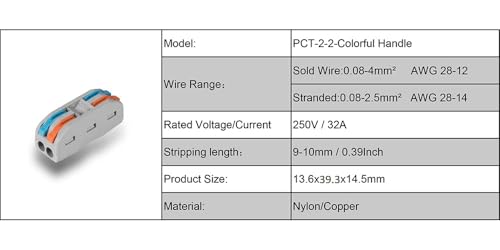 Image of ZIVIK 2 IN 2 Out Universal Wire Connector, 5Pcs Wire Connectors Nuts, Push Connector Cable Connector Splicing Connector Terminal Block Screwless Connector Lever Wire Jointer (5, 2 In 2 Out)