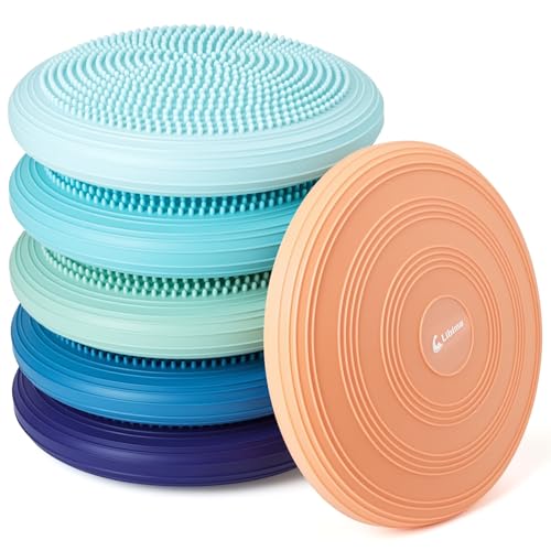Libima 6 Pcs Inflated Wiggle Seat for Sensory Kid 13 Inches Multipack Wobble Cushion Balance Disc Flexible Seating Wobble Chair for Classroom Office Student Staff Chair Seat Pet Cushion(Fresh Color)