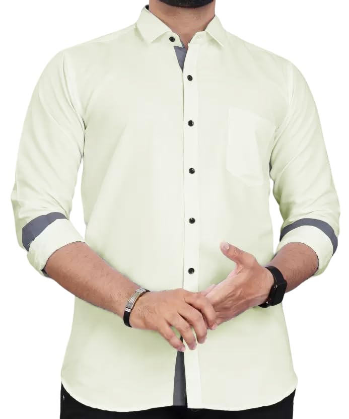 Image of Tee Projekt Premium Plain Cotton Shirt for Men | Cotton Shirt | Casual Shirt | Solid Shirt | Full Sleeves | Formal Shirt
