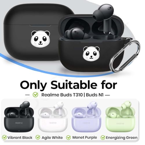 Image of Soft Silicone Case Cover for Realme Buds T310 | Buds N1 (Panda)
