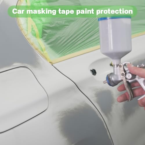 Image of Pre-Taped Masking Film for Painting 44 in x 65 ft Painters Plastic Roll Painters Plastic with Tape（1Rolls）