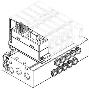 SMC SS5Y3-50F1-02D-KN7T MANIFOLD FOR D-SUB CONNECTOR, PLUG-IN METAL BASE