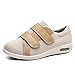TiiLyy Hommes Chaussures pour Œdème, Chaussures Diabétiques Confortables pour, La Fasciite Plantaire Baskets De Marche Respirantes pour Personnes Âgées,Kaki,41