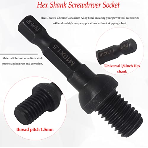 Image of 1pcs Thread Insert Installation Tool with 1 /4inch Hex Shank, Insert Nut Socket(Male Thread ;M10x1.5mm)