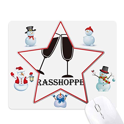Tapis de souris bonhomme de neige Outline Of Grass Hopper idée cadeau hiver