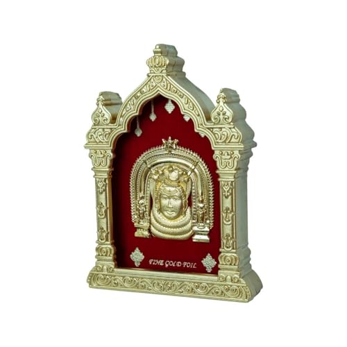 Image of EKA Temple Series Mahalingeshwara Table Top Premium Gold Foil Artwork with Metal Stand | Sacred Shiva Temple-Inspired Spiritual Decor for Home, Office & Pooja Space | Auspicious Gift