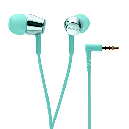 Image of Sony MDR-EX155AP Wired in Ear Headphones with Tangle Free Cable, 3.5mm Jack, Headset with Mic for Phone Calls and 1 Year Warranty - (Mint Blue)