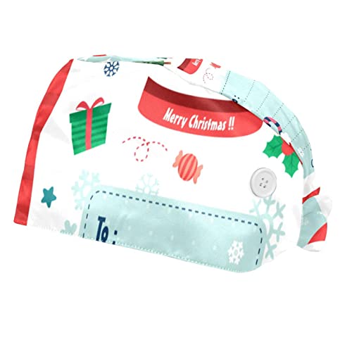 Chapeaux de travail Noël unisexes en lot de 2 casquettes festives confortables