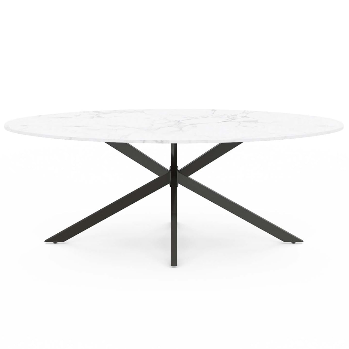 IDMarket - Table à Manger Ovale Alix 200 cm Pied araignée Noir