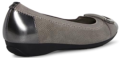 Image of Anne Klein Uplift Flats for Women - Textile Upper and Lining - Stretch Collar - 90 Flexibility - Square Cap Toe