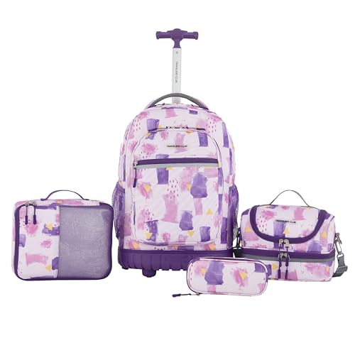 Image of Travelers Club 4 Piece Rolling Backpack Set With Accessories, Water