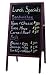 Large A-Frame Chalkboard Sidewalk Advertising Sign with Double-Sided Easy Erase Writing Surface | Outdoor Sandwich Menu Board with Classic Mahogany Finish. Includes Eraser