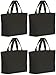 Axe Sickle 4PCS Canvas Tote Bag Bottom Gusset 16 X 16 X 5 inch Heavy 12oz Tote Shopping Bag, Washable Grocery Tote Bag, Craft Canvas Bag with Handle, Black.