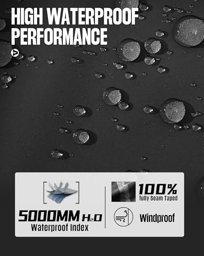 33,000ft Men's Packable Rain Jacket Waterproof Lightweight Raincoat Rain Shell with Hood for Outdoor Hiking Golf Travel3