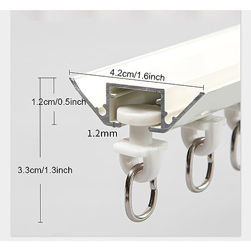 Rail de rideau de plafond blanc réglable pour douche et dressing modulable