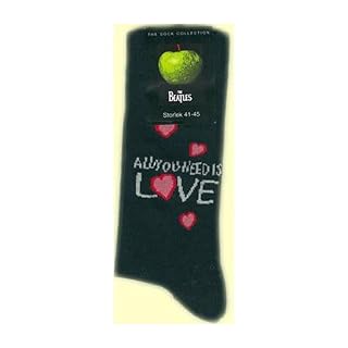 The Beatles Chaussettes pour femme All You Need Is Love (pointure 36-41) - Les Beatles, Paul McCartney, John Lennon, RIngo Starr, George Harrison