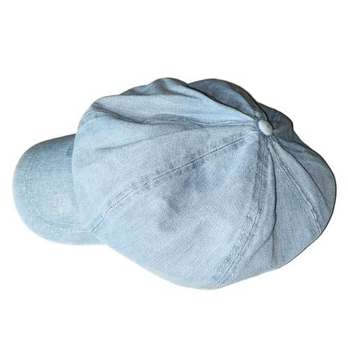 Gorra Gatsby estilo Paperboy de mezclilla oversize con paneles