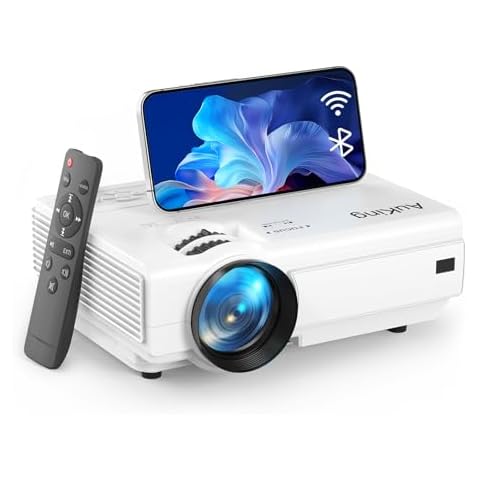 AuKing Projector, 2024 Upgraded Bluetooth Projector, Full HD 1080P Home Theater Video Projector, Compatible with HDMI/USB/AV/Smartphone/TV Box/Laptop Cover