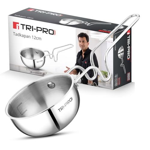 Bergner TriPro TriPly Stainless Steel 12cm Tadka Pan, 500ml Capacity, For Spice Tempering/Seasoning,...