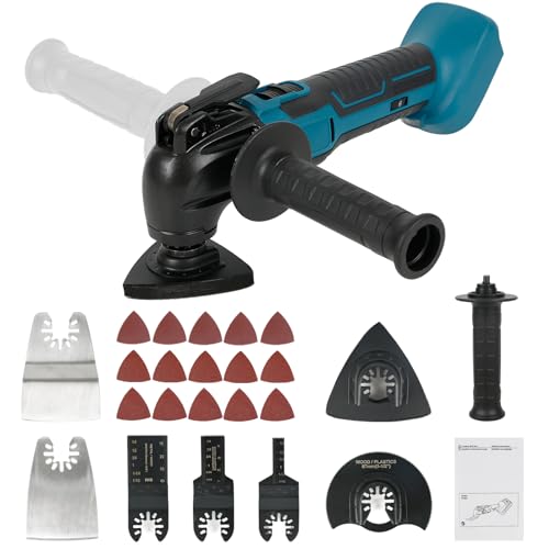 Multifunktionswerkzeug Kompatibel mit M-.akit/-a Akku 18V, Multifunktionsspaten Schneiden Schleifen Trimmer Holzbearbeitung Werkzeuge,Oszillierwerkzeug Erfordert eine eigene Lithium-Batterie