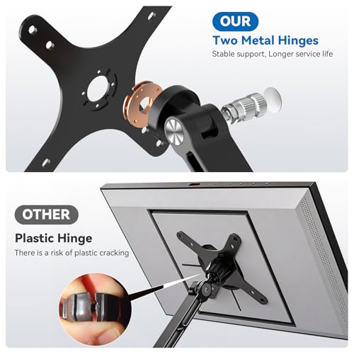 Image of Portable Monitor Stand VESA Mount, Tilt & Rotation Joints Use Metal Hinges, Foldable Aluminum Desk Mount for 13-18.5 Inch & up to 5.5 lbs Small Monitors, Suitable for Home Office Travel (Black)
