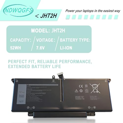 Image of JHT2H 52Wh Laptop Battery for Dell Latitude 7310 7410 Latitude 7410 Chromebook Enterprise P34S Series 7.6V 52Wh Replacement for 04V5X2 HRGYV WY9MP 35J09 0YJ9RP