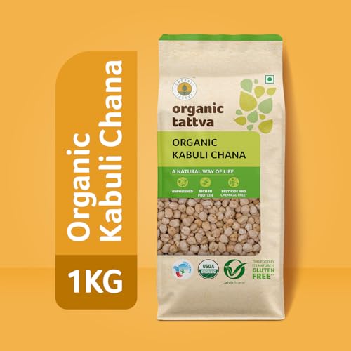 Image of Organic Tattva Kabuli Chana 1kg | Natural Unpolished White Chana | Protein-Rich Chickpeas | Clean & Pure Grocery Staple | No Additives