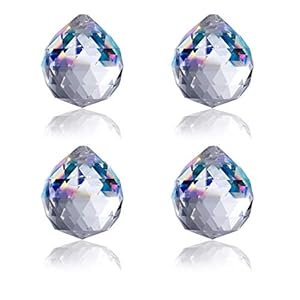 Belle Vous Helder Kristallen Bal Prisma Kandelaar Hanger (4 Pak) – 4,5 cm Hangende Decoratie Kralen voor kandelaars…