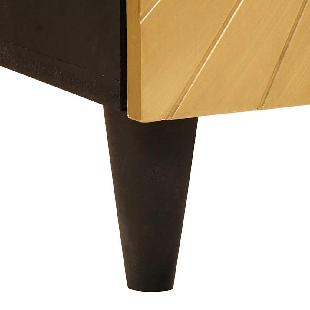Gabinete de Baño Moderno Negro y Dorado 38 x 33 x 160 cm con Cajón y Estantes, Mueble de Almacenamiento Elegante para Organizar Productos de Higiene y Toallas, Construcción