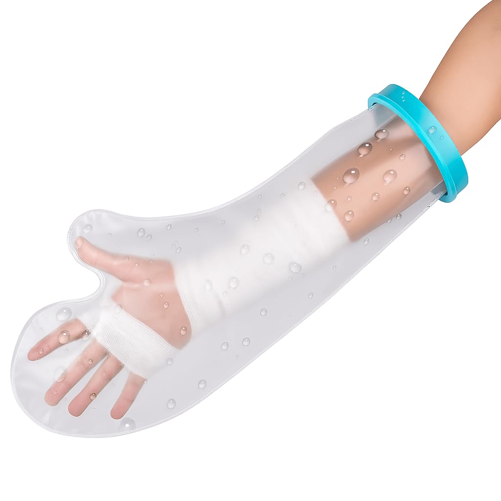 Fxdunjr Waterproof Cast Covers for Shower Arm Adult Cast Cover Protector Shower Bag to Keep Wounds Dry for Arm, Hands, Wrists, Elbow, Fingers [2025 New Reusable]