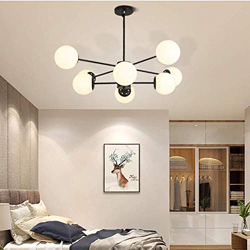 Candelabro Sputnik dorado de 8 luces moderno con brazos ajustables 8