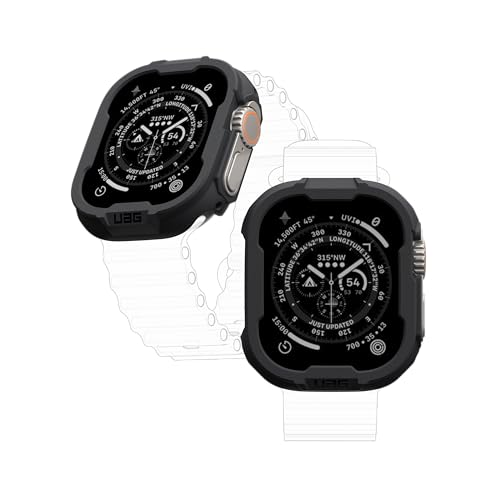 UAG Compatible with Apple Watch Case 49mm iWatch Series Ultra 2/Ultra, Scout Black Rugged Military Grade Protective Bumper Case by URBAN ARMOR GEAR