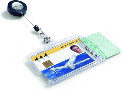 Durable Doppelbox mit Jojo für 2 Betriebs-/Sicherheitsausweise, 10 Stück, transparent, 822419