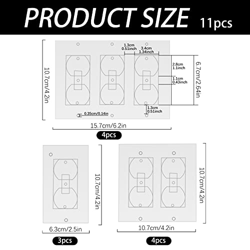 Outlet Insulators Draft Sealers, 11 Pack Electrical Outlet Insulation Pads, Rectangle Light Switch Covers Wall Plate Insulation Gasket Socket Covers For Outlets, Electrical Outlet Cover Plates #TOP1