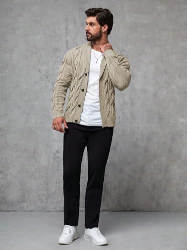 men's pullover sweaters Shawl Collar Knit Button Front Cardigan4