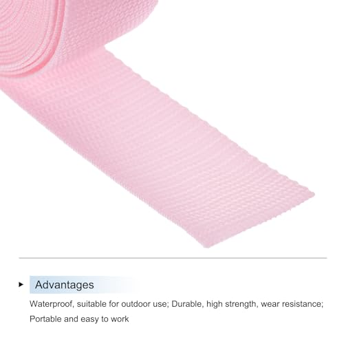 Image of MECCANIXITY Lightweight Polypropylene Webbing Strap 1.5 inch 10 Yard Backpack Strapping Band Light Pink for Outdoor Luggage Cargo Straps