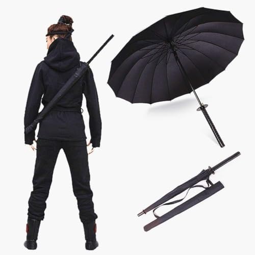WPOZD Samurai Umbrella Semi-automatic Samurai umbrella is a creative gift for wind and rain protection outdoors image 5