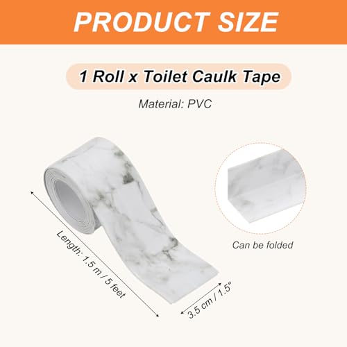 Image of PATIKIL Caulk Tape Waterproof Self Adhesive, PVC Toilet Caulking Sealant Strip Bathtub Caulk Sealing Strip Tape for Bathroom Kitchen Countertop, Slate Stone Pattern (1.5 Inch x 5 Ft)