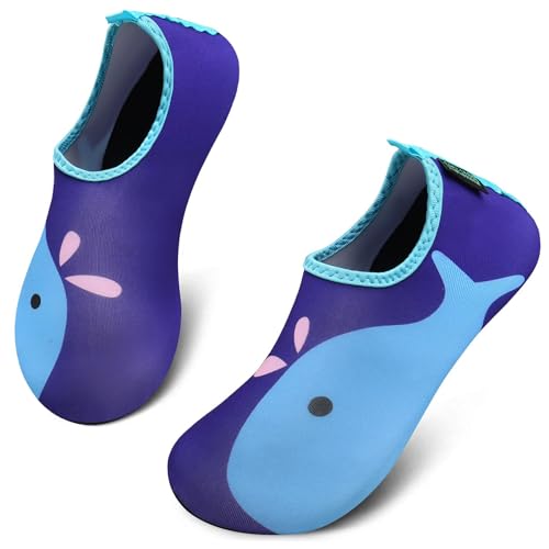 SAGUARO Escarpines Niño Niña Zapatillas para Agua Zapatos de Río Playa Calzado Deportes Acuáticos para Piscina Buceo Surf Natación Nadar Mares Vela Rocas, Azul Baya, 22/23 EU