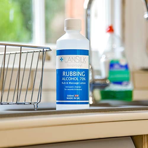 Lansilk 500 ml Isopropyl 70% IPA Rubbing Alcohol - First Aid Antiseptic Cleanser & Cleaning