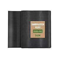 GardenGloss® 4m² Unkrautvlies für Sandkasten 150g/m² Extra Stark (2m x 2m) - Sandkastenvlies Extrem Reissfest und Wasserdurchlässig - Gartenvlies für den Kinder Sandkasten